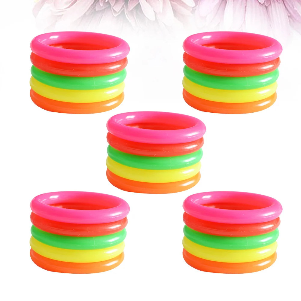 25Pcs 4Cm Plastic Toss Rings Colorful Throwing Circles Game Set for Adults Backyard Party School Festival Indoor Outdoor