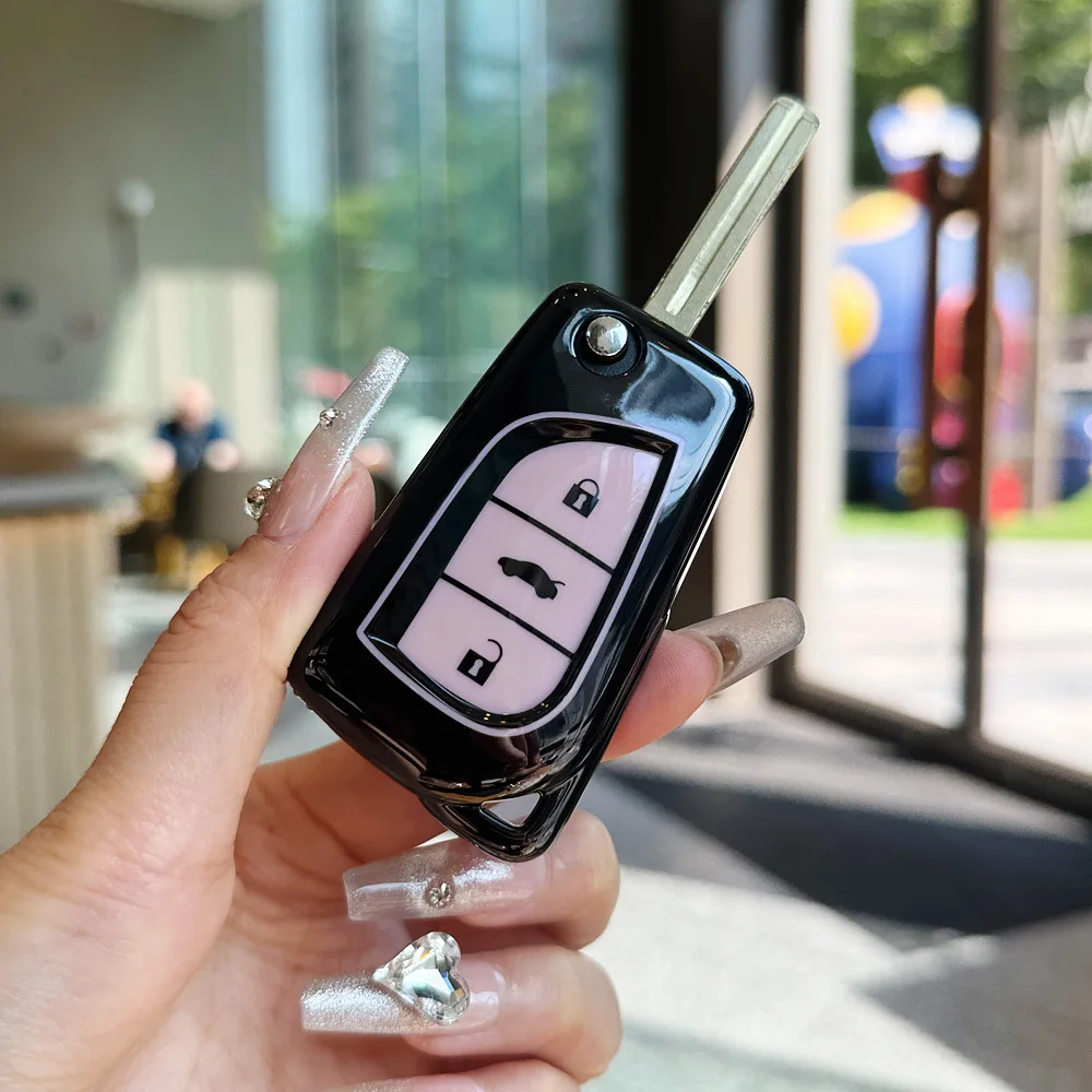 غطاء حافظة مفاتيح السيارة من مادة TPU مناسب لسيارة Toyota Corolla Fortuner Tundra RAV4 ملحقات السيارات بدون مفتاح