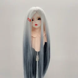 New Doll Wig for 1/3 1/4 1/6 Bjd Doll Gradient Gray Wig, High-temperature Silk, Medium Long Hair Diy Girl Toys Doll Accessories