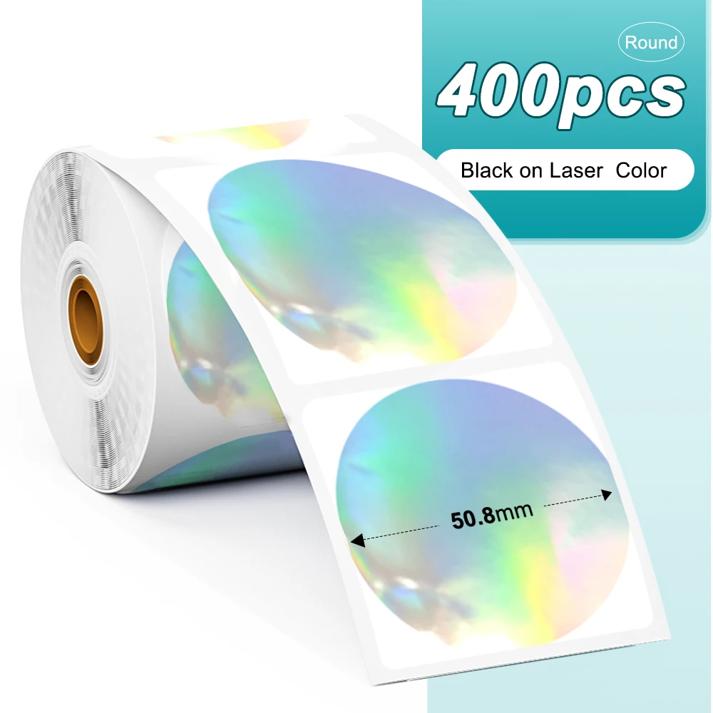 Phomemo PM241 Shipping Label Printer Label Sticker Round Label Square Label Rainbow Color DIY Logo Design Small Business,1000pcs