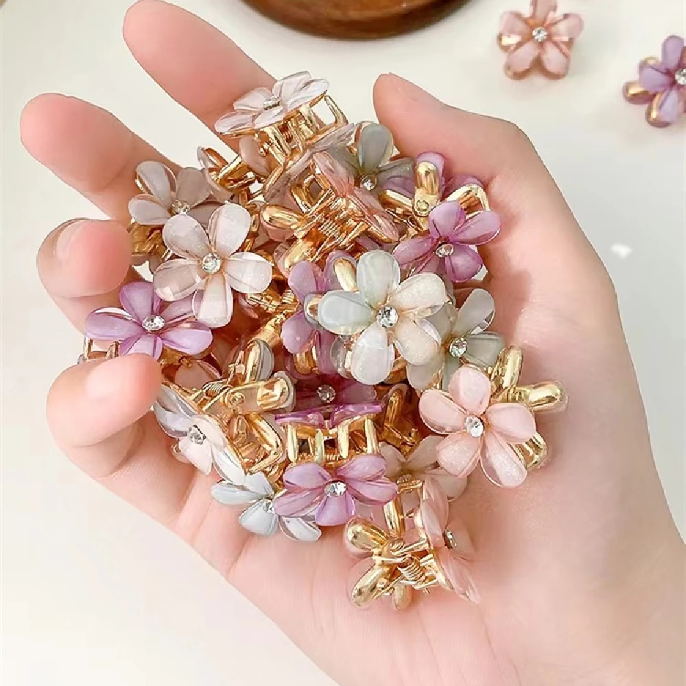 12 Stuks Bloem Metalen Haarspeldjes Mini Klemmen Haarspeld Hoofdtooi Haar Styling Accessoires Tool Vrouwen Meisjes Haar Clips