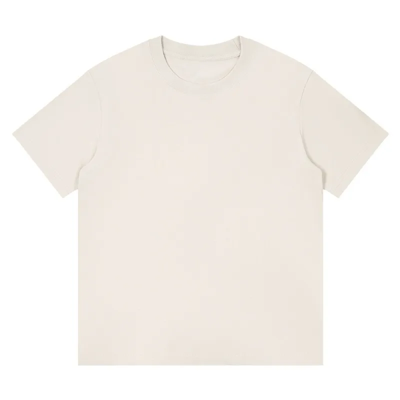 100% cotton short-sleeved men's casual T-shirt, loose fit, pure color, round neck, summer fine T-shirt