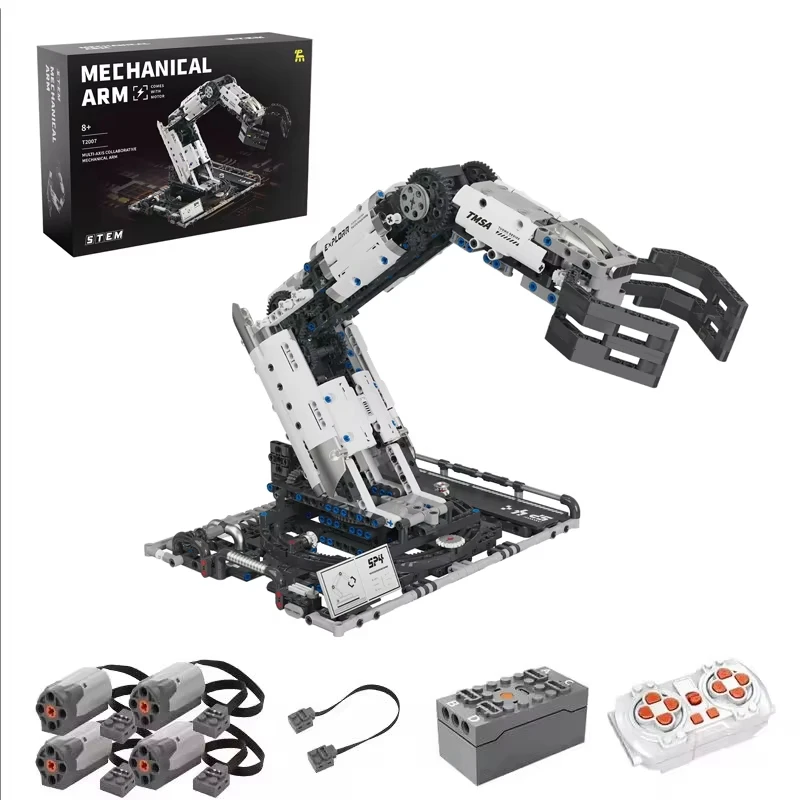 Programmable Multi-Axis Robotic Arm Building Bricks - RC Smartphone Control Interactive STEM Toys for children