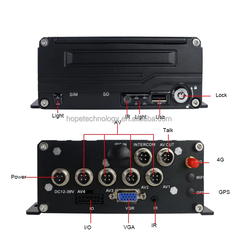 Live Streaming DVR 4CH Full HD 1080P HDD GPS 4G Mobile DVR in Vehicle Video Surveillance System