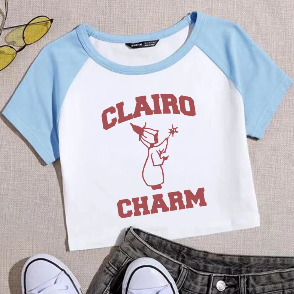 Clairo Charm Angel Cottrill Crop Tops T-shirt Gift for Clairo Fan Women Girls Short Crop Tops