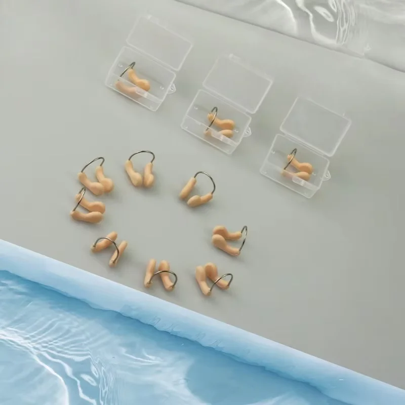 Professional Steel Nose Clip Waterproof Anti Slip Swimming Nose Clip Training Nose Clip Earplugs Set Boxed Steel Nose Clip