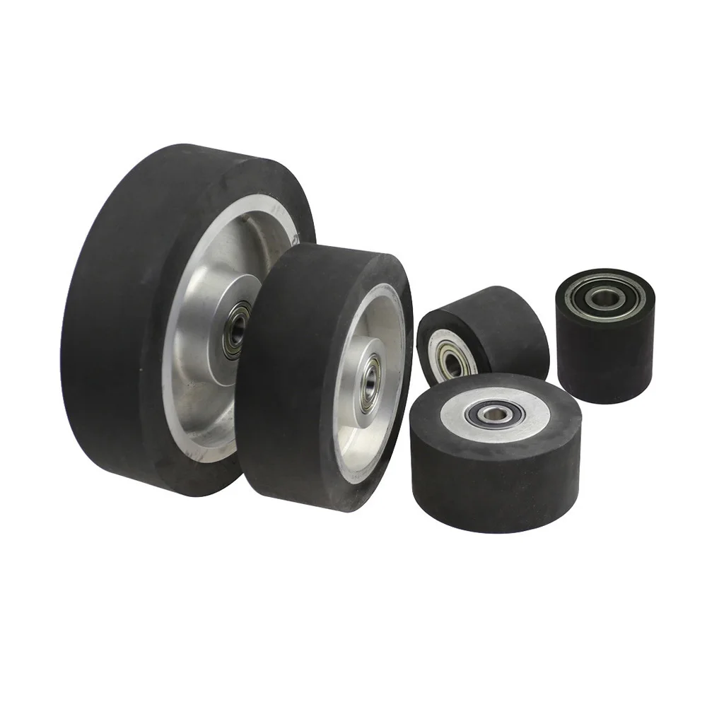 150x50mm Flat Surface Rubber Contact wheel 6x2 in. Belt Grinder Wheel Abrasive Belt Set