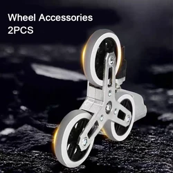 2PCS Stair Climbing Triangular Wheel Rubber Wheel Cart Climbing Stair Shopping Cart Triangle Luggage Wheel Shopping Cart Trolley