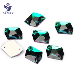 YANRUO 3265 All Sizes Emerald Cosmic Flatback Rhinestone Sewing Strass Sew On Crystal Glass Stones Craft