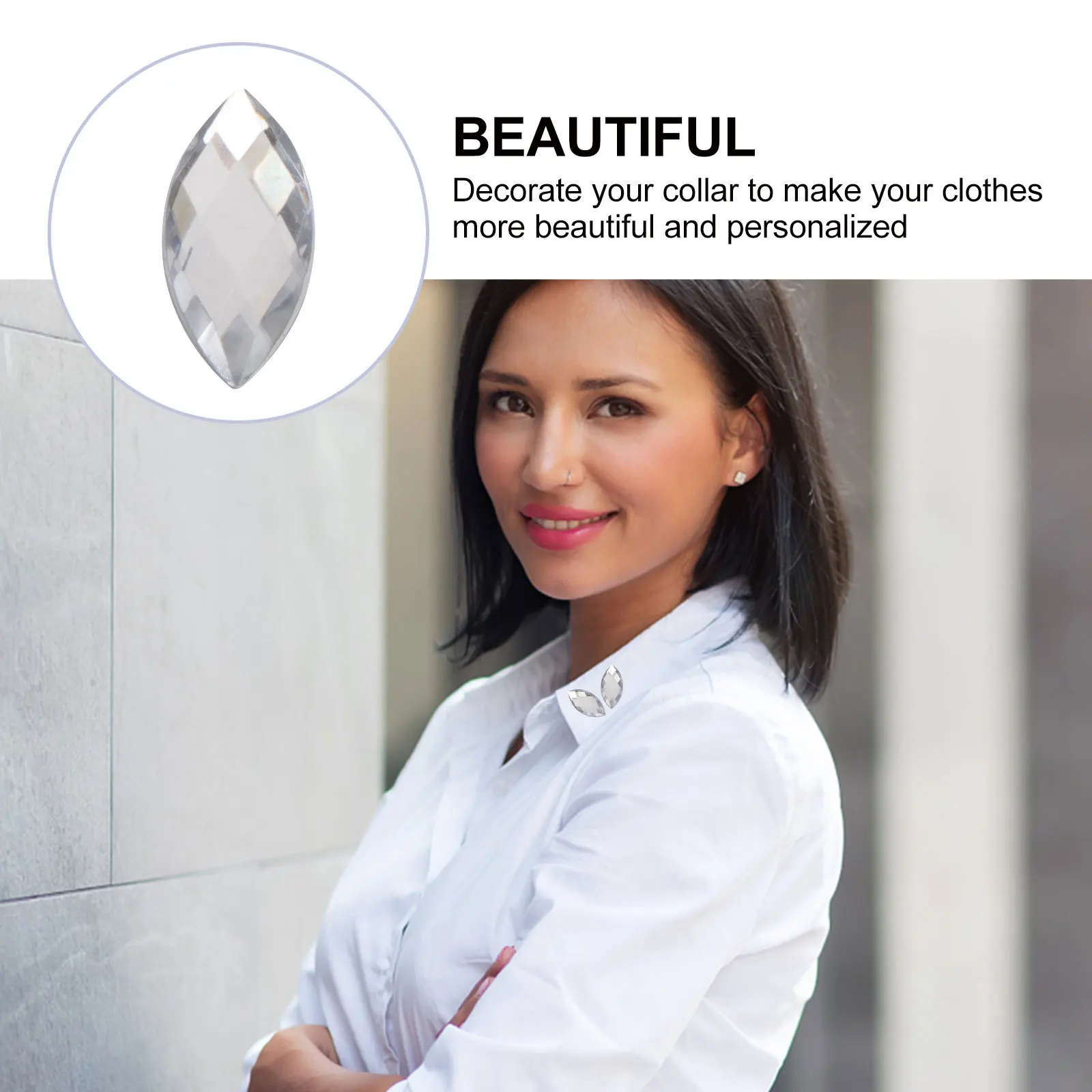 200 قطعة من أحجار الراين الماسية الأكريليك غير المسامية على شكل عين مسطحة القاع DIY عصا الحفر الزجاجية الكريستالية مواد الخياطة #4