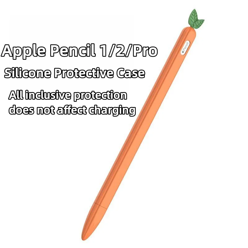 

Pencil Case for Apple Pencil 1st 2nd Generation Pro Tablet Stylus Pen Protective Cover Soft Silicone Shockproof Sleeve Cute