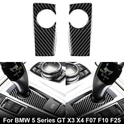 Carbon Fiber Refit Car Gearshift Panel Cover Sticker Car Interior Gear Shift Accessories For BMW 5 Series GT X3 X4 F07 F10 F25