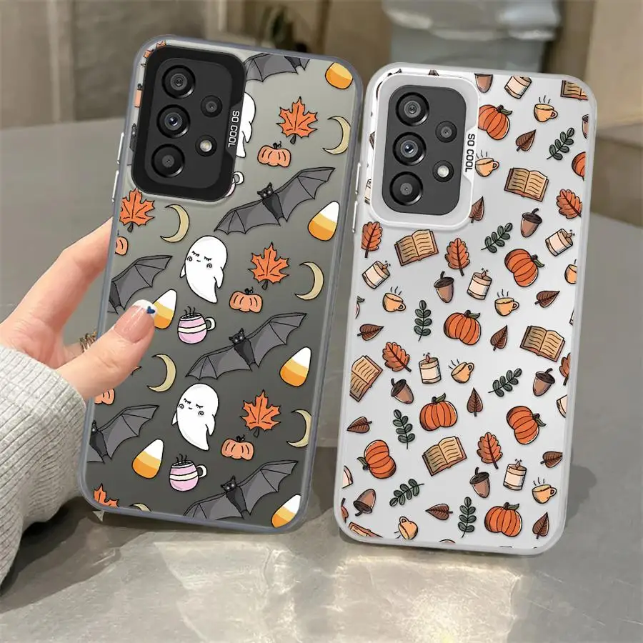 الكرتون مابل ليف اليقطين نمط الحال بالنسبة لسامسونج غالاكسي A52 A35 A71 A54 A73 A53 A51 A56 A72 A55 A26 A36 غطاء ناعم #2