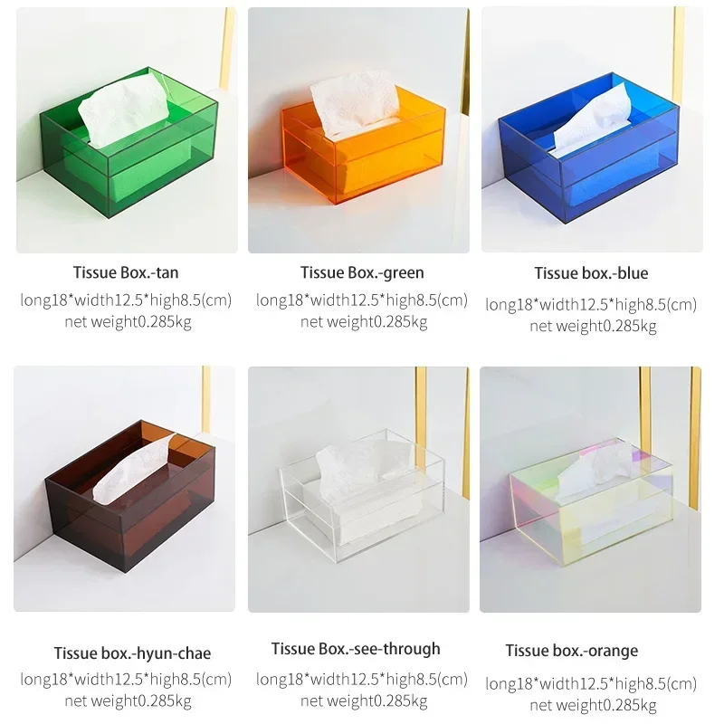 INS Acrylic Tissue Box Holder Napkin Dispenser Wipe Case Kitchen Storage Box Desktop Organizer Home Living Room Decoration