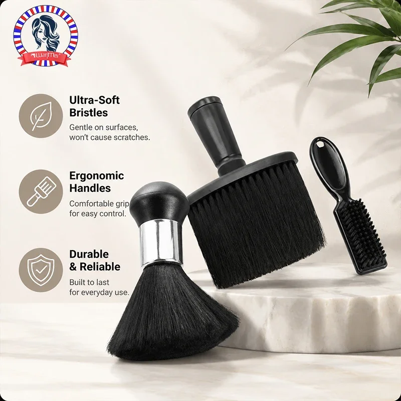 2/3-piece neck dust collector hair cleaning brush for hairdressers neck dust collector Hairdresser Salon Blade Clean Brush Tool