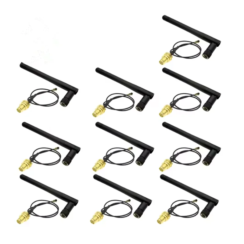 1-10 pces 2.4ghz antena wifi antena RP-SMA macho roteador sem fio + 17cm pci u. fl ipx para rp sma macho cabo trança esp32