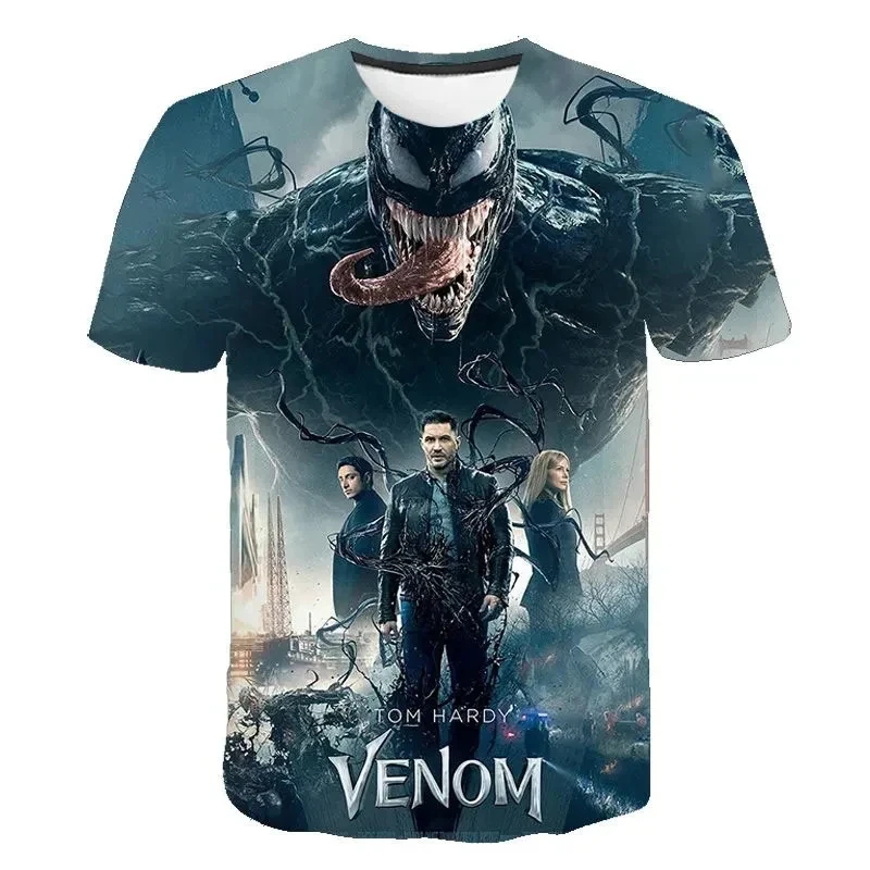 New 3D Venom Printed Men's T-shirt Casual Fashion Marvel T-shirt Oversized Sports Short Sleeve Street Fashion Men's Clothing image 6