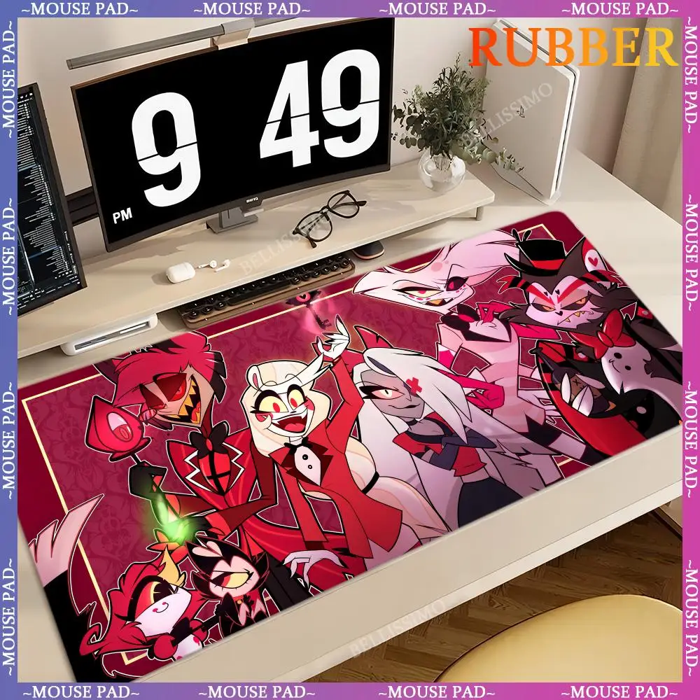 

H-Hazbin H-Hotel A-Alastor Mouse mats Game Cartoon Lock Edge XXXL Computer Pad Gamer Rubber Art Keyboard Pad Laptop Mouse Pad