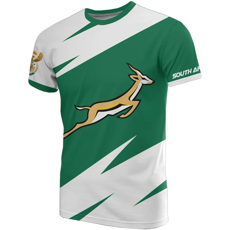 South Africa Map Flag Graphic Man T Shirt Fashion Springbok 3D Printing Tee Shirts For Men Clothing Emblem Tshirt Dashiki Tops