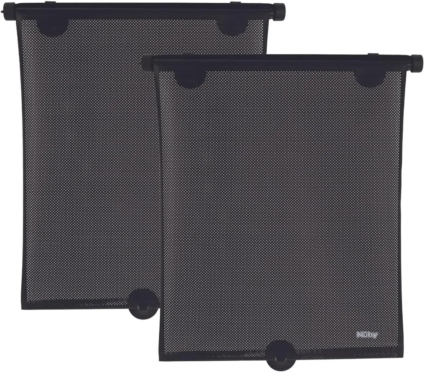 

14" Roller Vehicle Side Window Sun Protection Shade for Baby | 2 Pack | Pull Down with Suction Cups and Press Button Roll Up | B