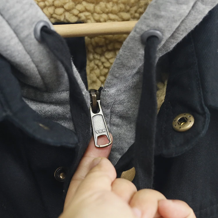 ملابس عمل غير رسمية للرجال Jaet مقاس كبير من القماش للدفء والشتاء معطف قطني من لحم الضأن المخملي بقلنسوة كاجوال أمريكي Sle Faion Ci