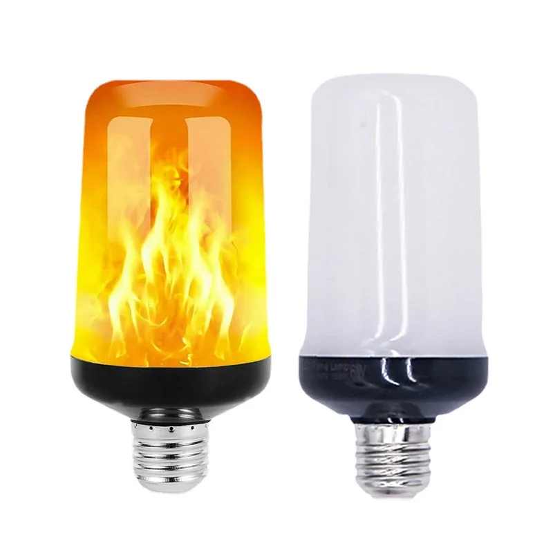 E27 LED لهب مصابيح كهربائية 4 طرق حفلة لهب تأثير أضواء محاكاة أضواء النار لمبة مهرجان حديقة إضاءة ديكوريّة AC85-265V