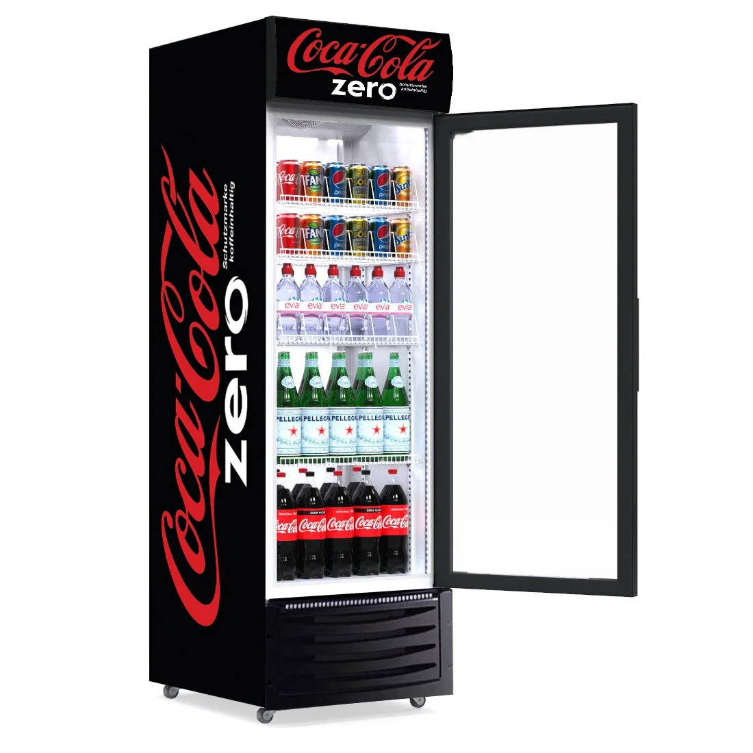 Refrigerador de bebidas y cola con puerta de vidrio individual