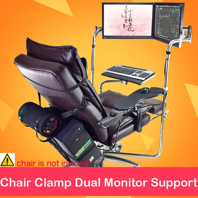 OK920 2 Full Motion Chair Shaft Dual Monitor Mount Keyboard Holder Chair Arm Elbow Wrist Support Mouse Pad for Game Office AliExpress