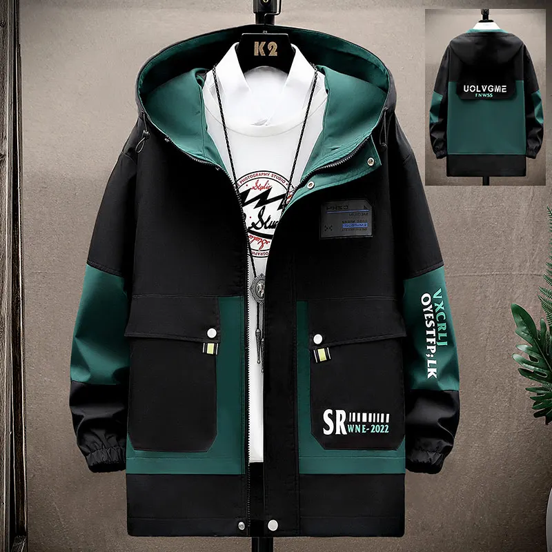 2025 spring New Fashion Trend Hooded Jacket Men\'s Casual Loose style Comfort Plus Fleece autumn High Quality Coat male M-4XL