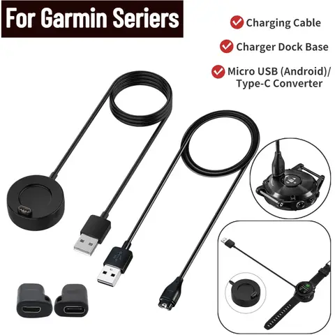USB Fast Charger Dock Base For Garmin Vivoactive 3 charger 4s 935 Venu Sq 945 245 Fenix 5S 5X Plus 7 6 6S 6X Pro Charging Cable
