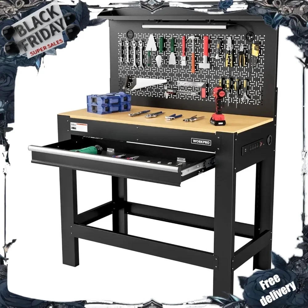 Garage Workbench with Storage, 45