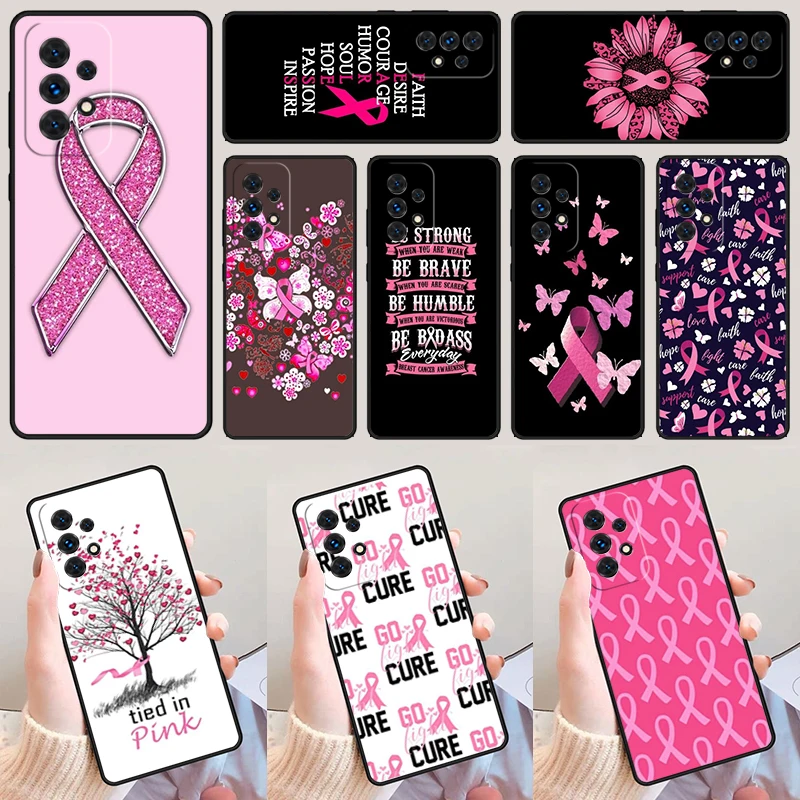 Girl Breast Cancer Pink Ribbon For Samsung A52 A72 A73 A20e A21S A50 A70 A11 A12 A42 A31 A40 A51 A71 A32 A80 A91 Phone Case