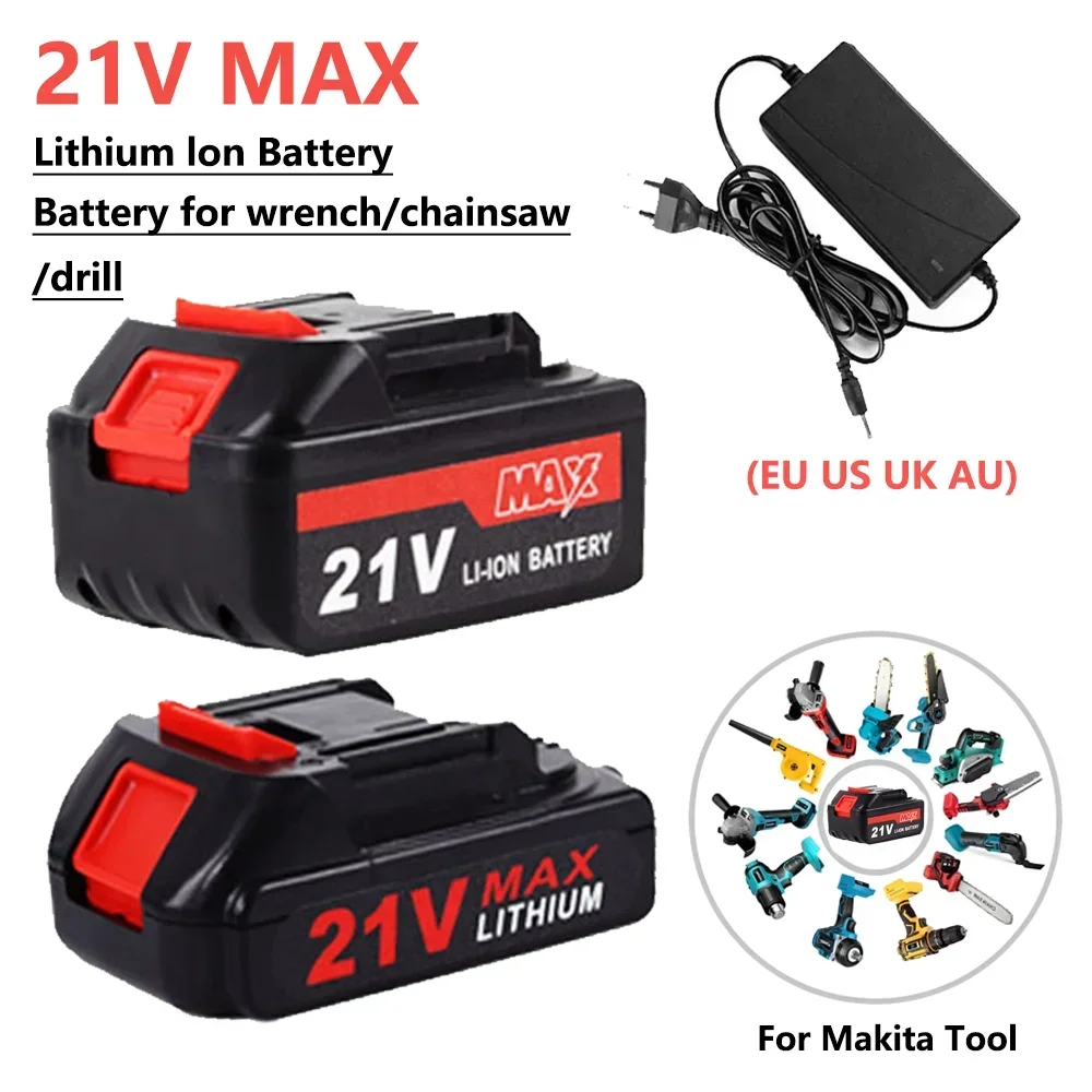 15000mAh 7500mAh 21V Rechargeable Battery Lithium Ion Battery Suitable for Makita Series Electric Tool EU US UK AU Plug