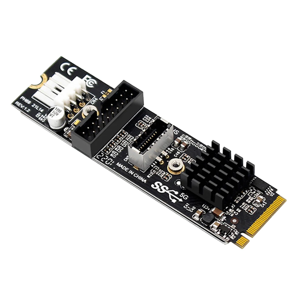 

M.2 MKey PCIe To USB 3.1 Front Expansion Board TYPE C+19/20PIN M.2 NVMe M-Key To USB3.1 5Gbps Front Panel Socket 5Gb