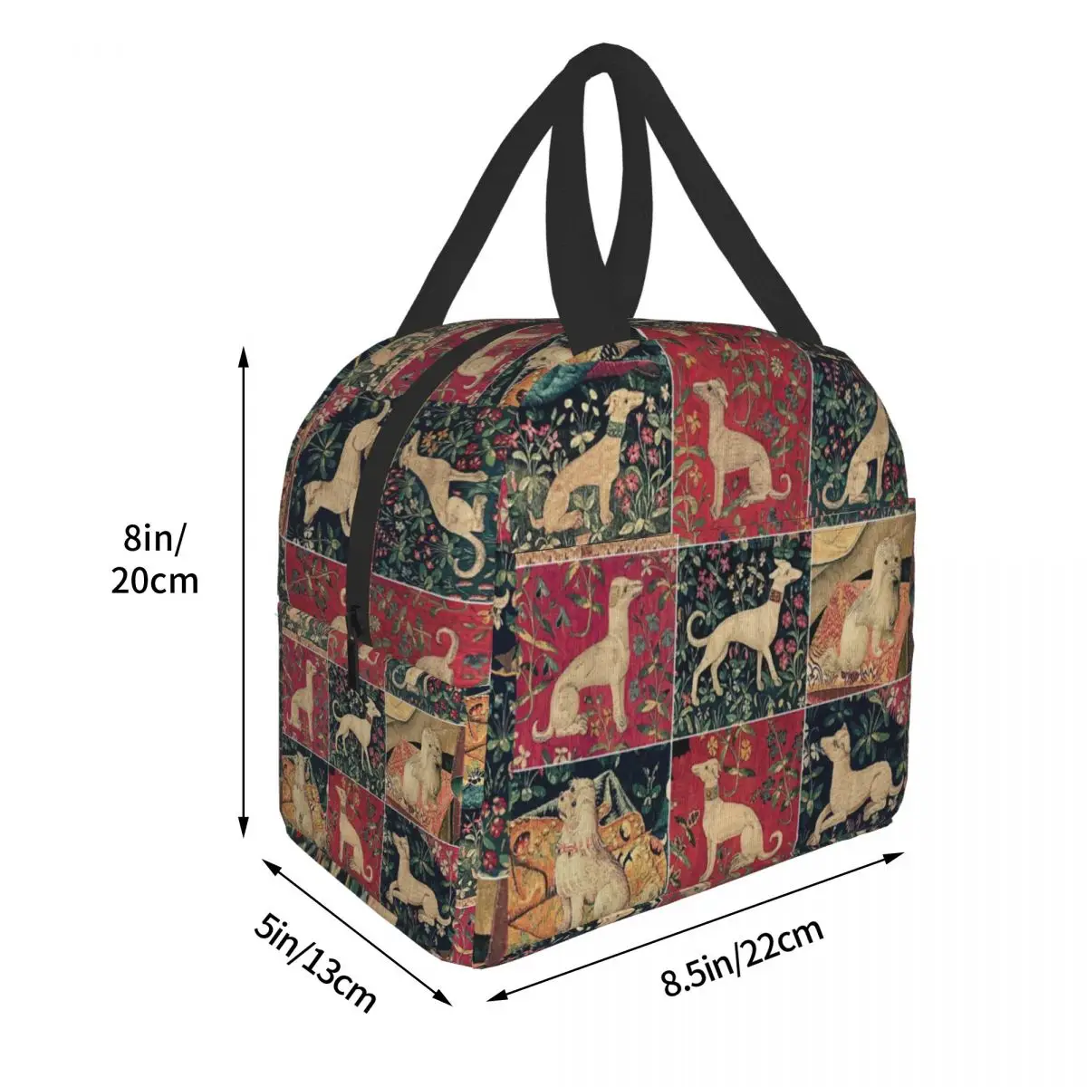 Medieval Greyhound Insulated Lunch Bags for Women Whippet Sighthound Dog Thermal Cooler Bento Box Outdoor Camping Travel