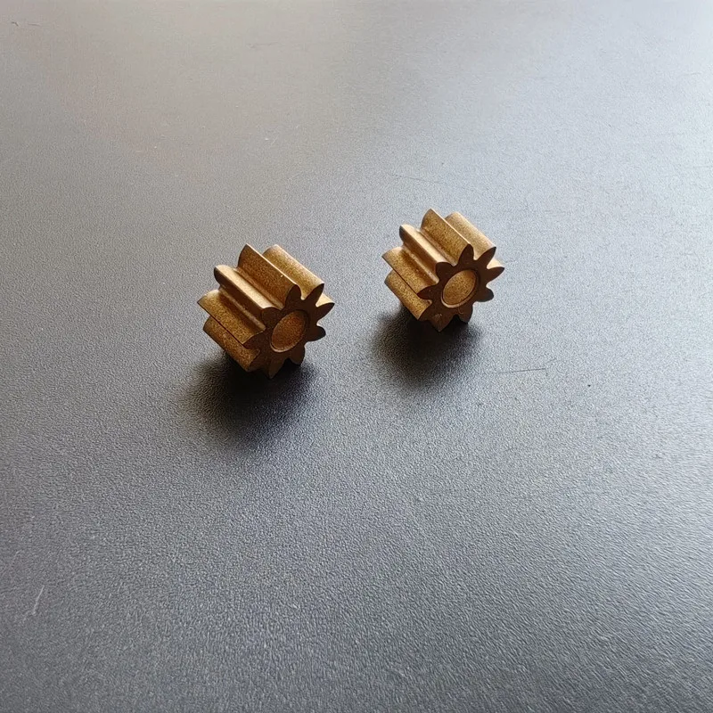 2PCS 9T 1M Copper Powder Metallurgy Gear 9 Teeth OD=10.7mm 3.95mm Shaft Hole Brass Pinion DIY Motor Parts Accessories