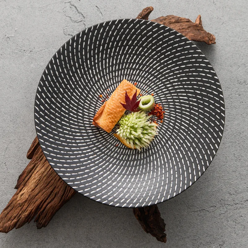 

Meteor shower ceramic plate salad plate household dish high-end light luxury hotel tableware round plate steak