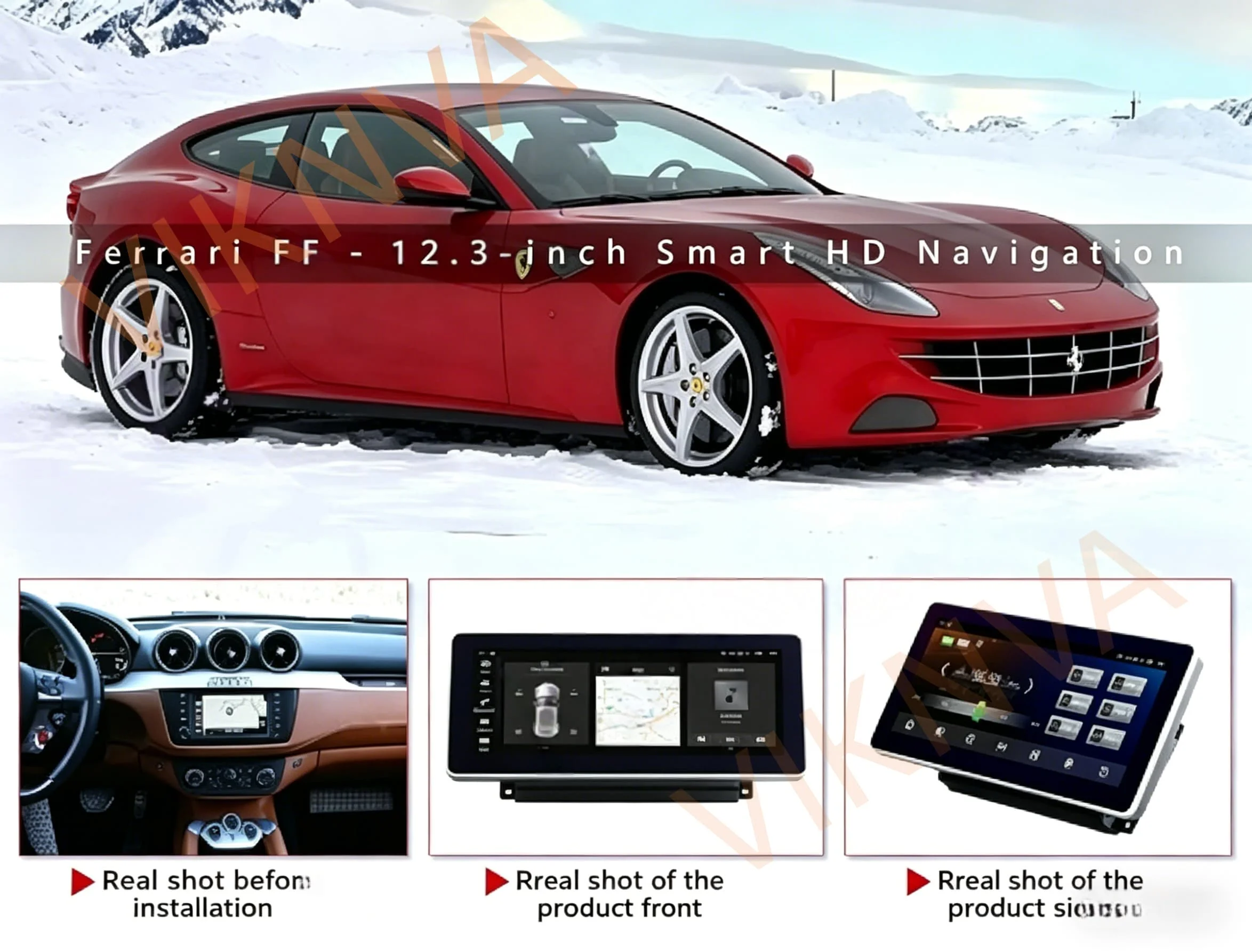 For Ferrari FF 2011-2016 LHD RHD 12.3 Android14 Car Multimedia Player Car Radio Tape DSP Auto Stereo GPS Navigation CarPlay