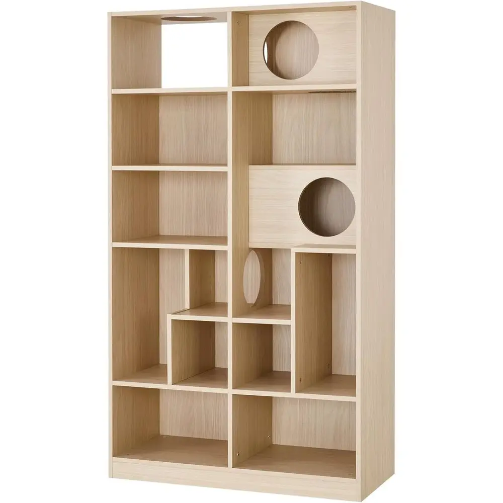 

Multi-Level Cat Tree Furniture with Hideaway Spaces, 63.5 High, for Bookcase, Display, and Living Room