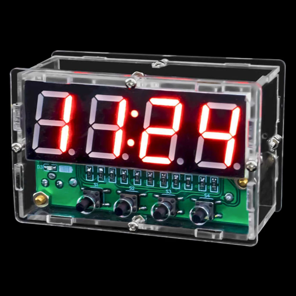 DIY elektronische Uhr Multifunktions-Digitaluhr mit Netzteilkabel DIY elektronisches Lötset