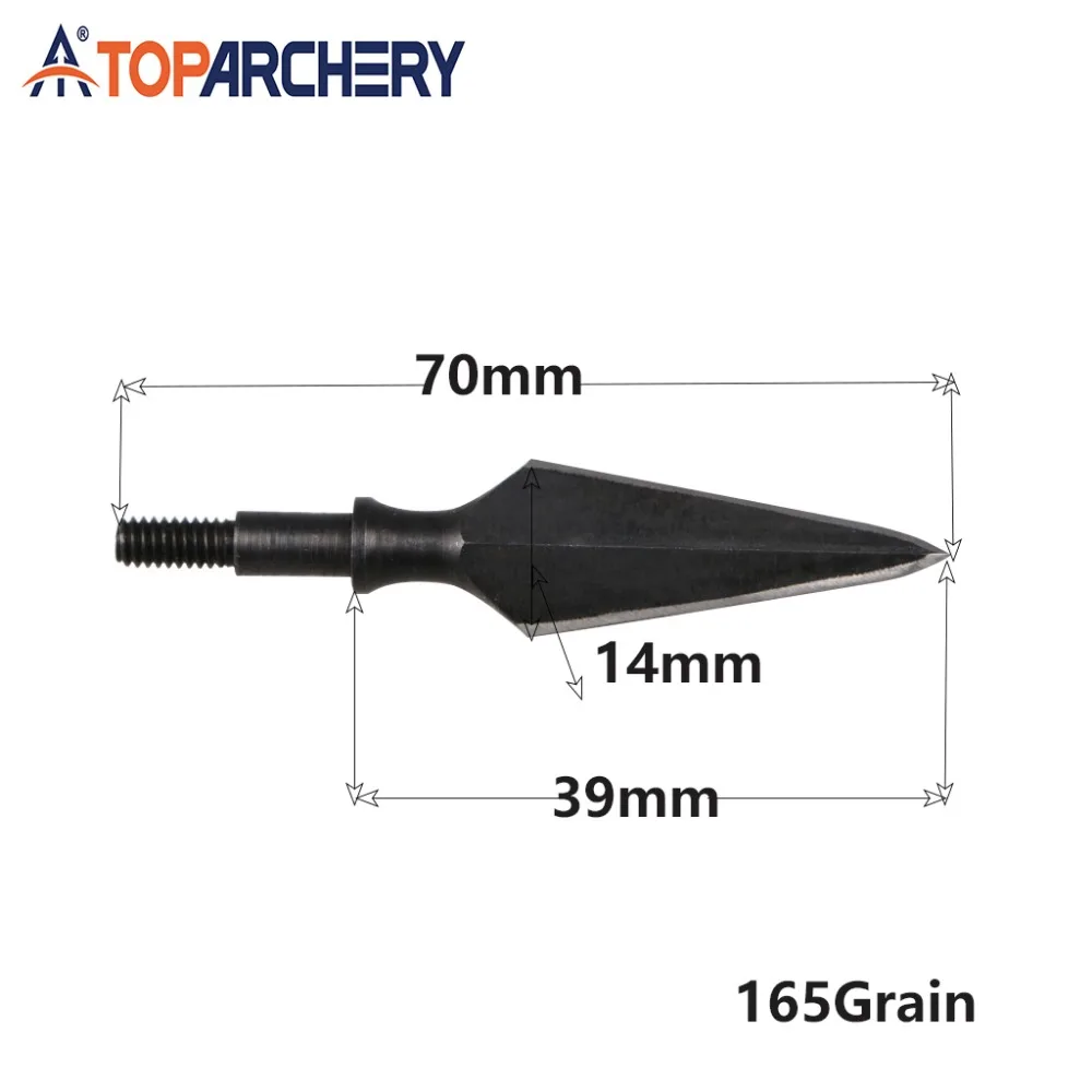 Toparchery 12/24/48 165Grain Carbon  Arrow Tips 70mm for Recurve/compound Bow Outdoor Recreational Sport Shooting Accessories