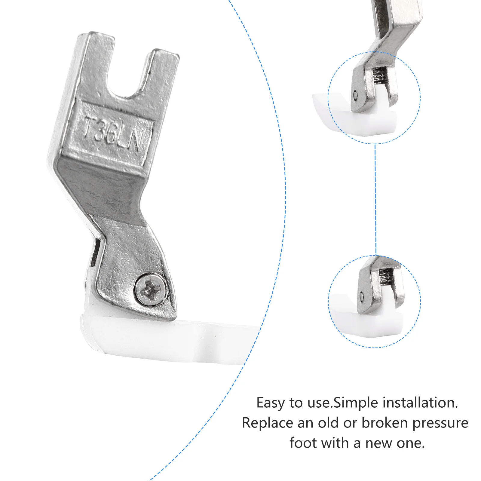 5 قطعة ماكينة خياطة أقدام الضغط قوي دليل جانب واحد سهل التركيب للأقمشة الخفيفة ماكينة خياطة صناعية مناسبة عالمية #3