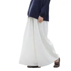 2026 Autumn Solid Loose casual Pants, 5XL 6XL Spring Women Vintage Elastic Waist Cotton Linen trousers Wide Leg long Pants