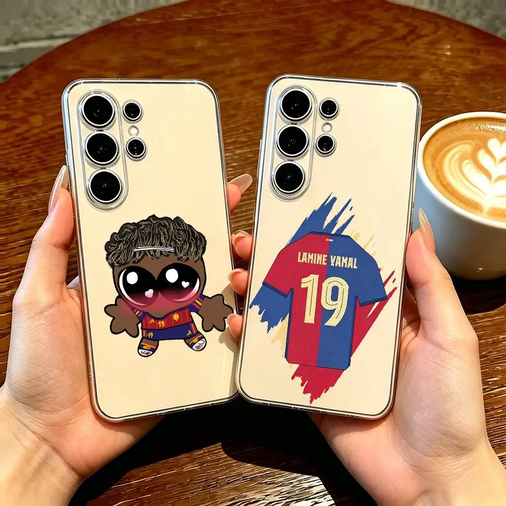 Football superstar Lamine Yamal Phone Case Transparent Silicone Soft For Samsung S25,S24,S21,S22,S23,S30,Ultra,S20,Plus,Fe