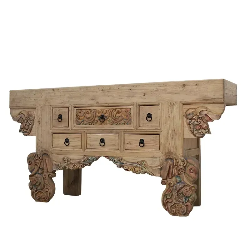Recycling Restored Antik Living Room Cabinet Antique Carved Wood Lockers & Drawers