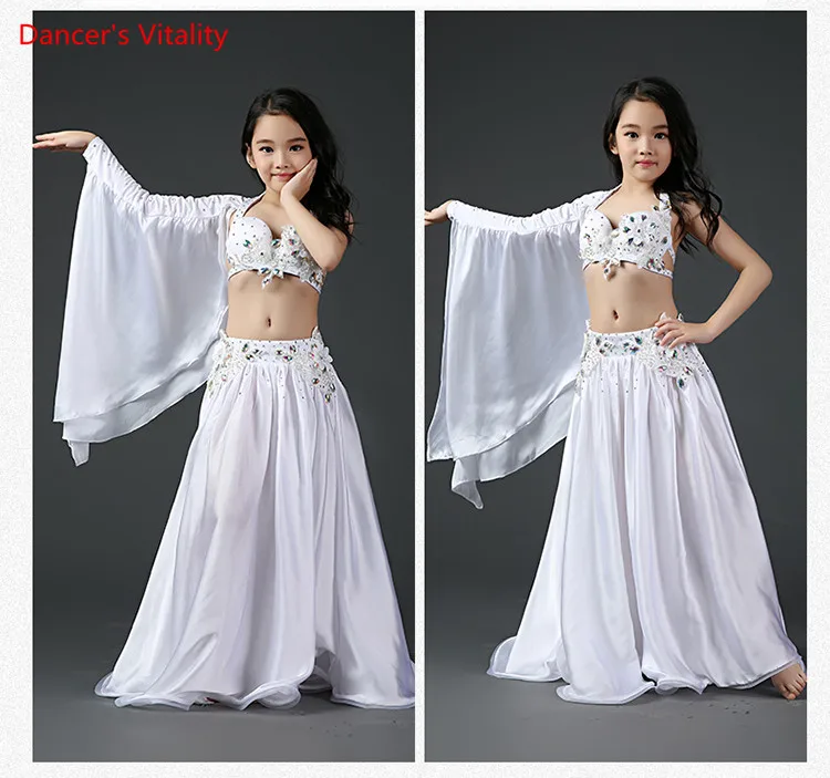 Luxury High Quality Bellydance Costumes Kid Girls Belly Dance Stage Competition Performance bra Top + Skirt 2pcs/set