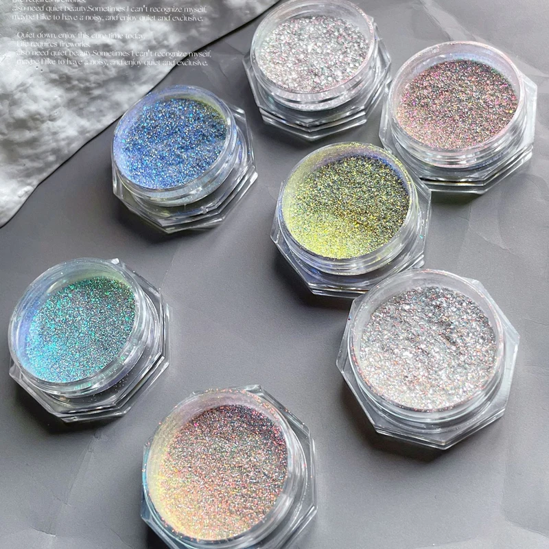 Poudre pailletée pour ongles Aurora, 1 pot, démontrent, Rotterdam, kly, diamant, nickel é, paillettes, gel, vernis, coulée, chrome, pigment, décoration