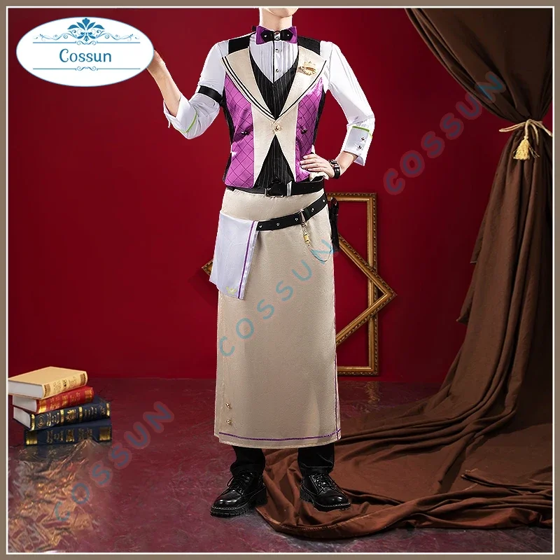 [Customized] Vtuber Sakayori Soma Cosplay Costume Uniform Vest Shirt Pants Apron Halloween Party Outfit Men S-4XL New