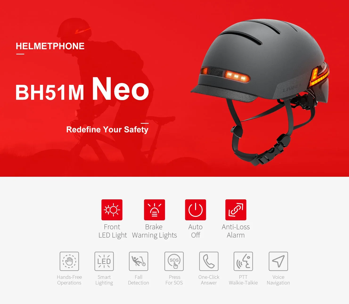 Unique LIVALL Bling Helmet 51M Neo Wireless For Smart Helmet phone with Fall Detection For Electric Bike Scooter Motorcycle