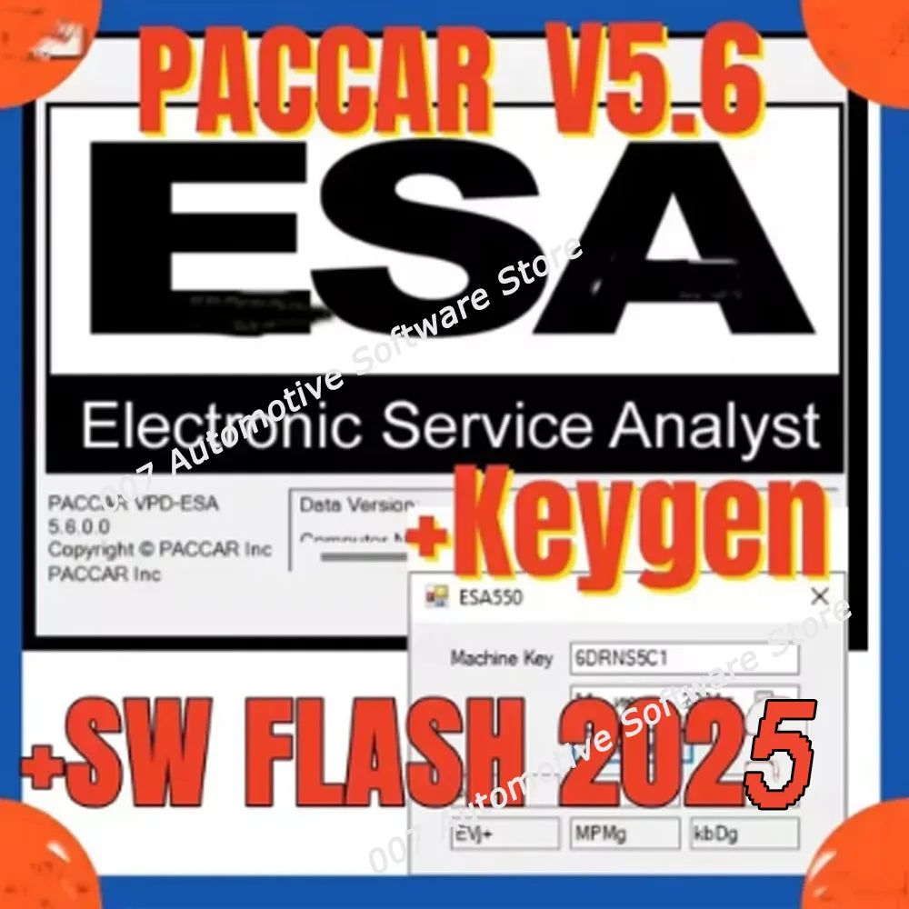 The Latest 2025 ESA Electronic Service Analyst 5.6 + 2025 SW FLASH FILE + Free Paccar Unlocking Keygen + Free Help